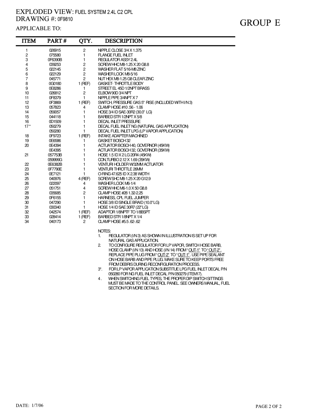 Generac 005262-0 owner manual Flange Fuel Inlet 