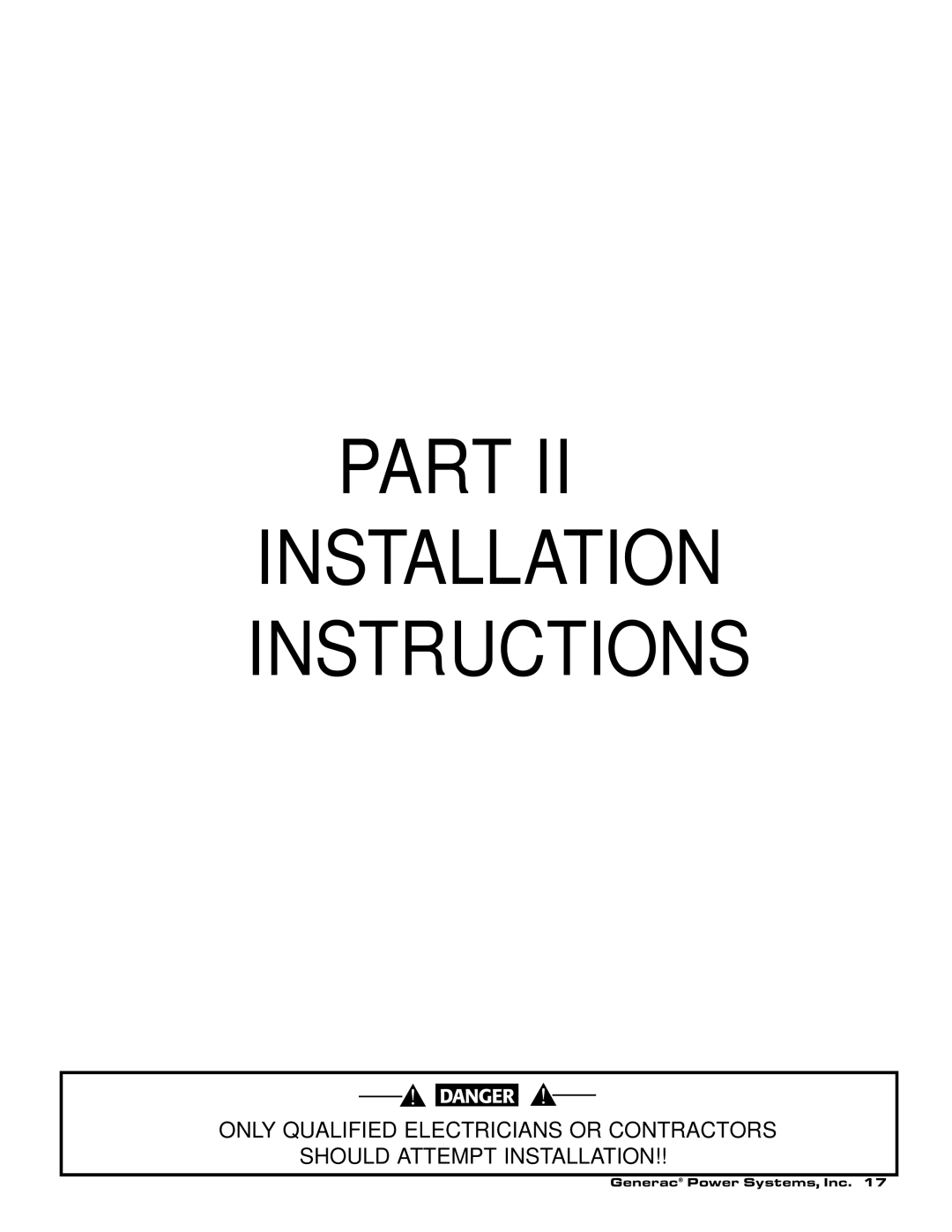 Generac 00784-2, 09290-4 owner manual Part 