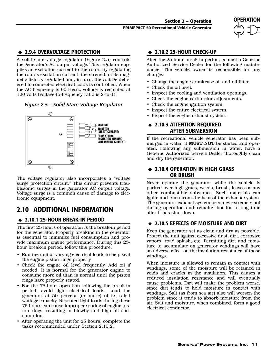 Generac 02010-0, 04164-0 owner manual Additional Information 