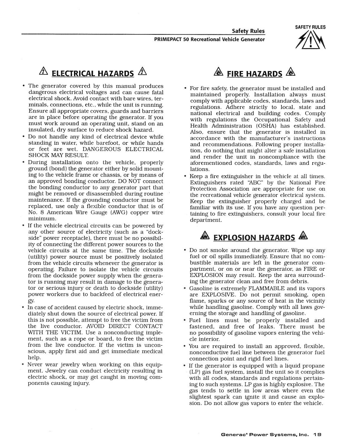 Generac 04164-1, 02010-1 manual 