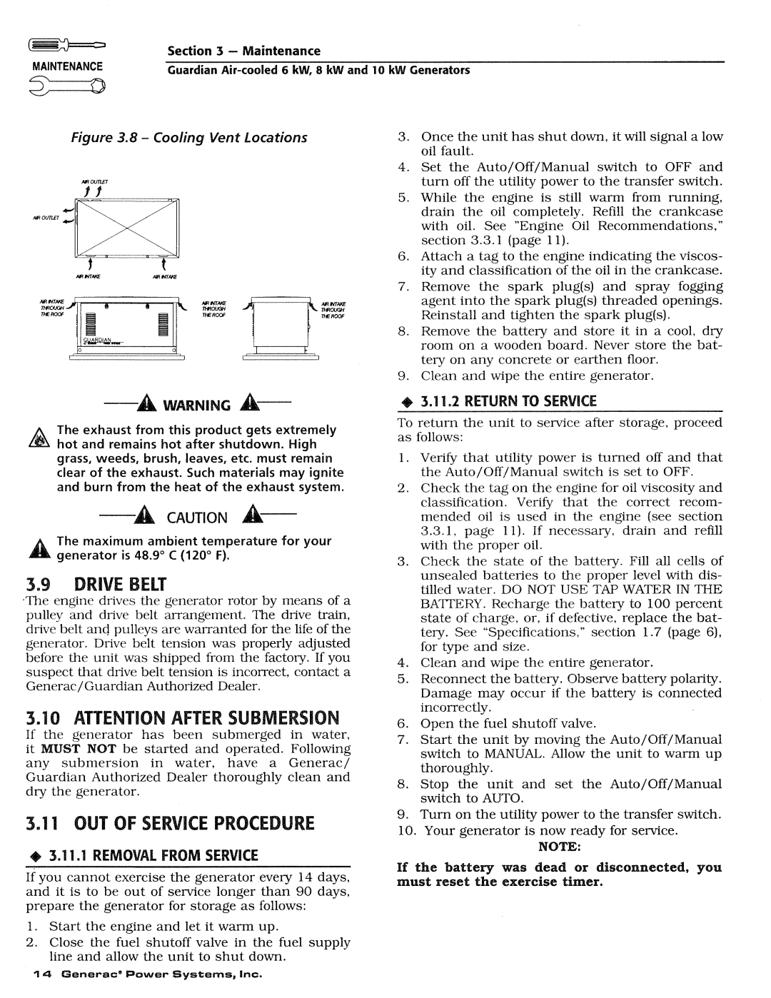 Generac 04077-2, 04109-2, 04079-2 manual 