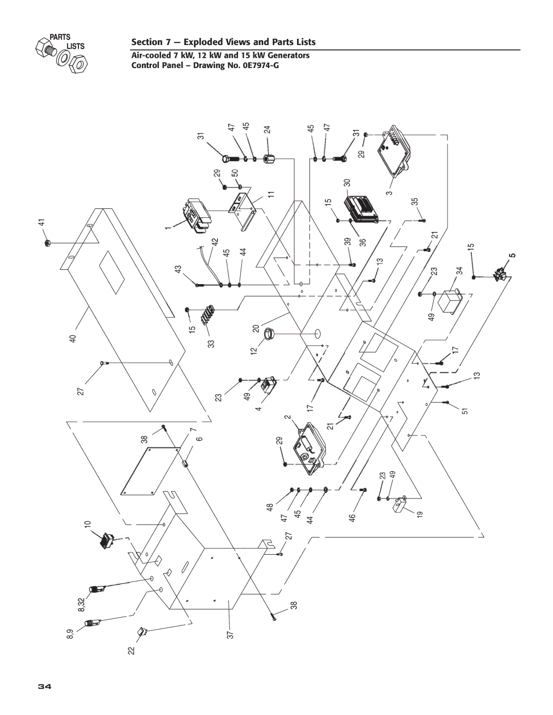 Generac 04673-2, 04675-3, 04674-2 owner manual Exploded Views and Parts Lists 