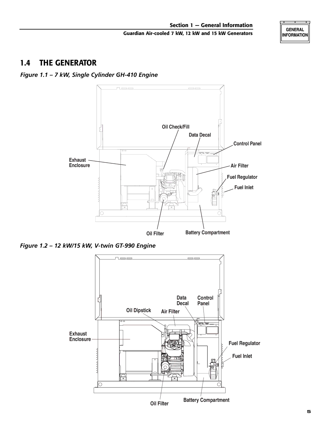 Generac 04758-1, 04759-1, 04760-1, 04758-1,04759-1,04760-1 owner manual Generator, 7 kW, Single Cylinder GH-410 Engine 