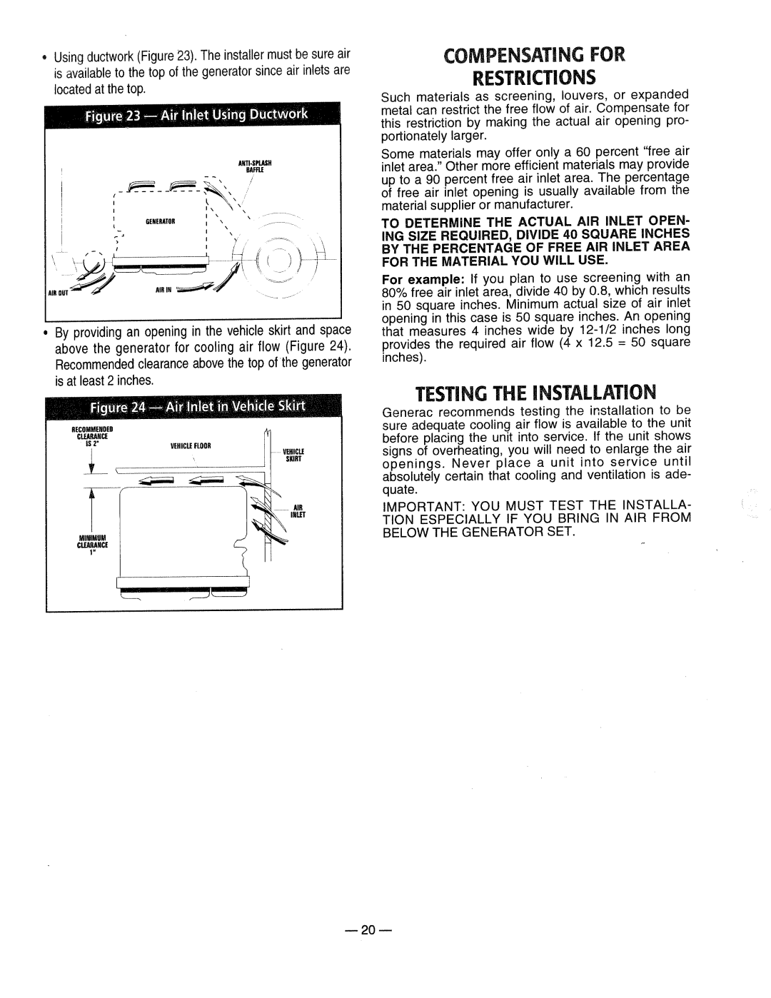 Generac 0661-4 manual 