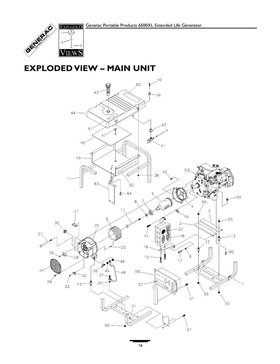 Generac 09779-2 owner manual EXPLODEDVIEW- Main Unit 