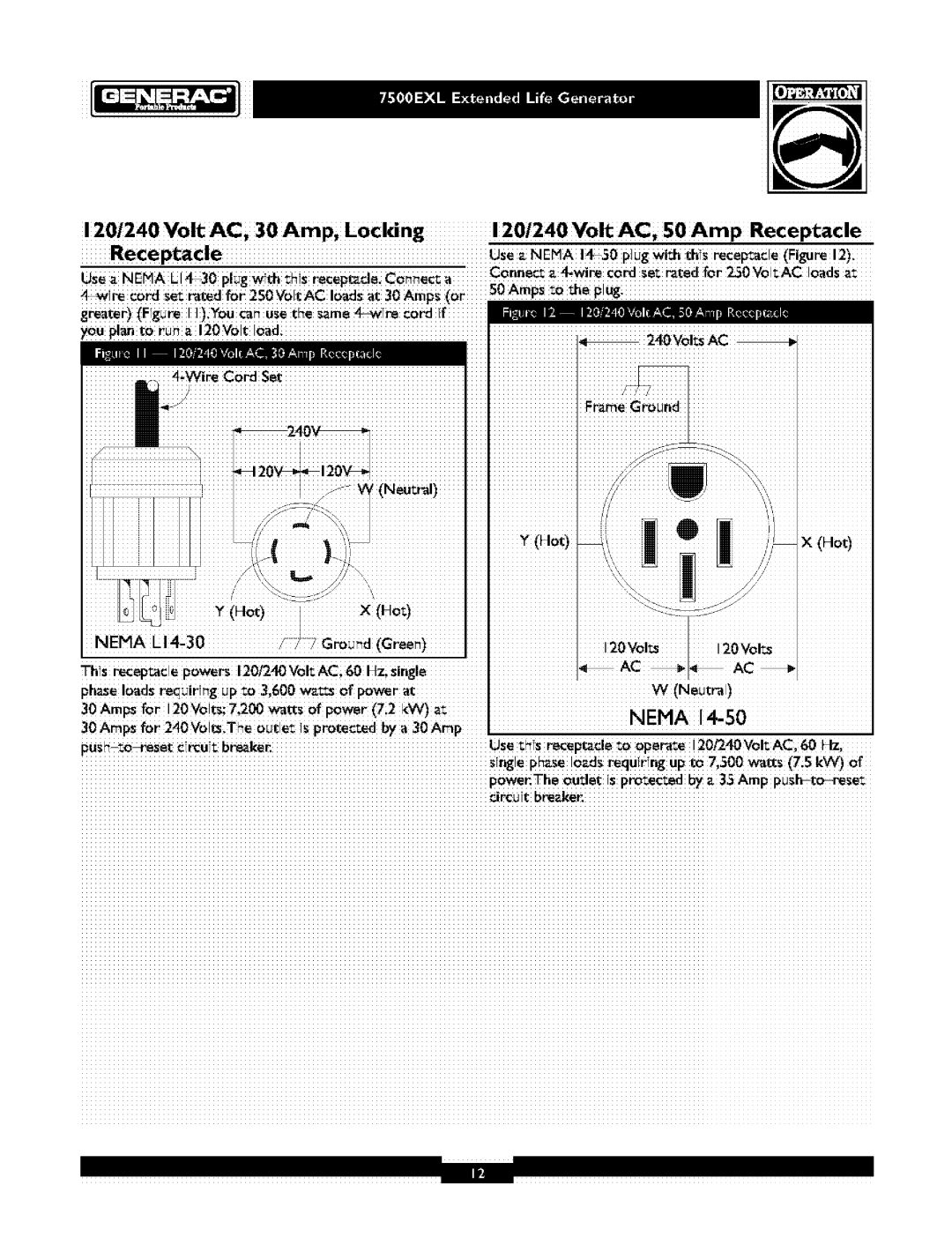 Generac 1019-3 owner manual 120Volts 120Vols, Phase loads uir!ng Up o 3,600, Amps for, Circuit brewer 