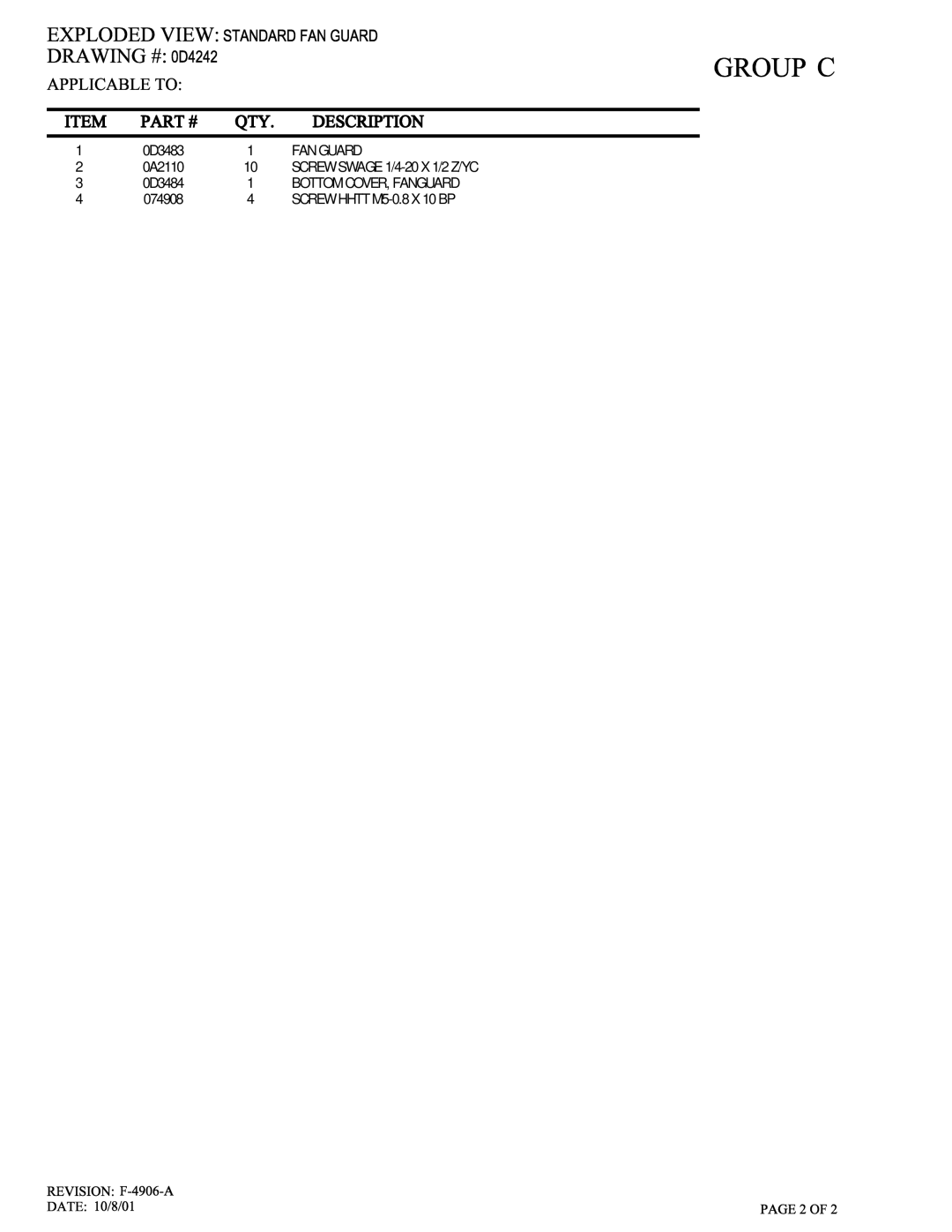 Generac 15113410300 owner manual FAN Guard 