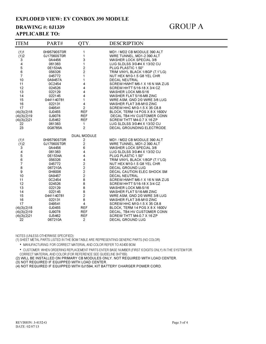 Generac 15113410300 owner manual Group a 