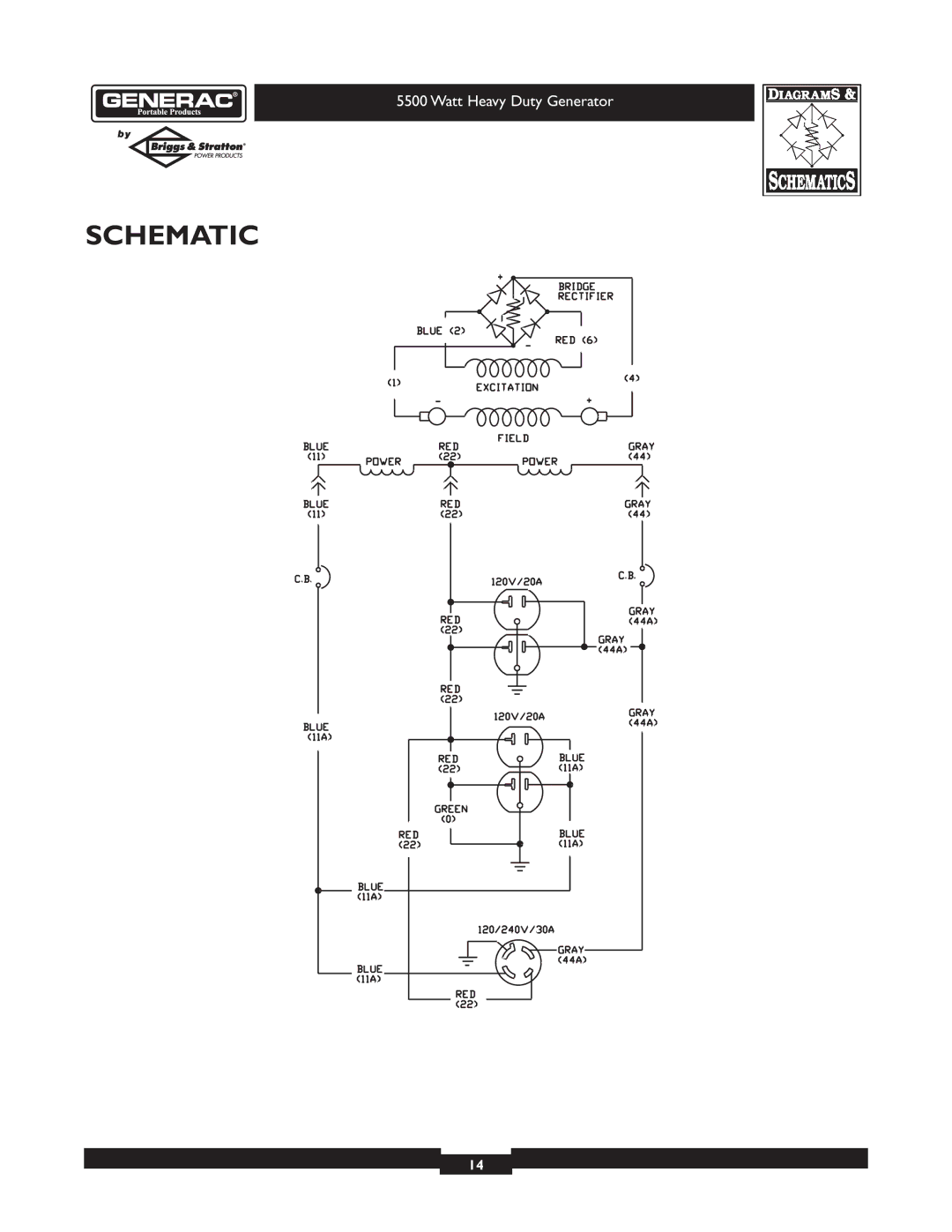 Generac 1654-0 owner manual Schematic 