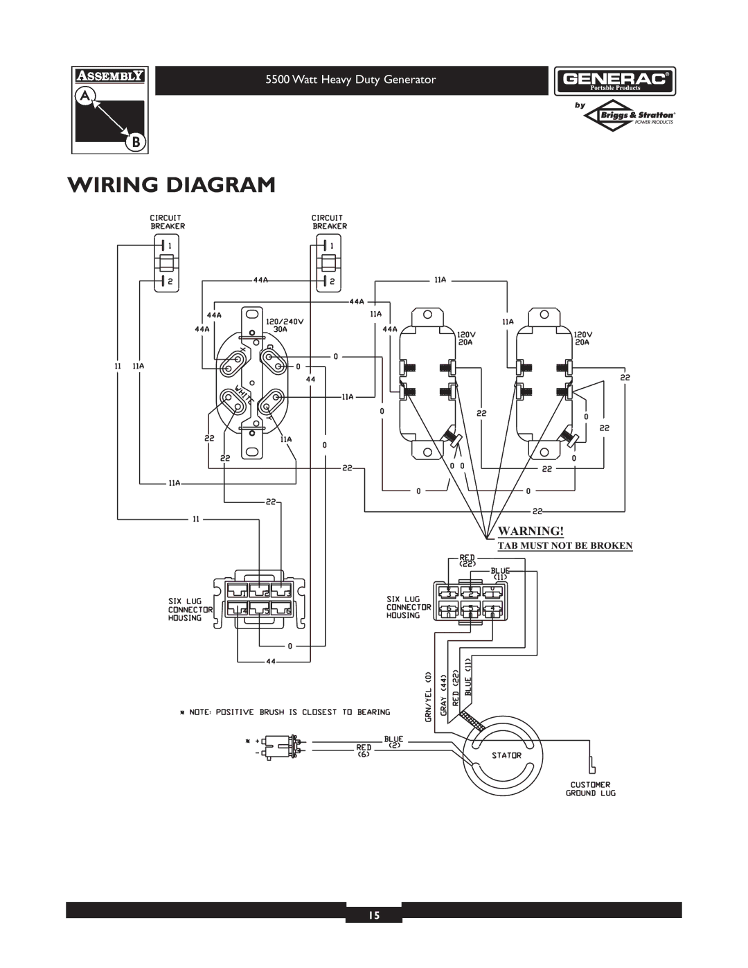 Generac 1654-0 owner manual Wiring Diagram 