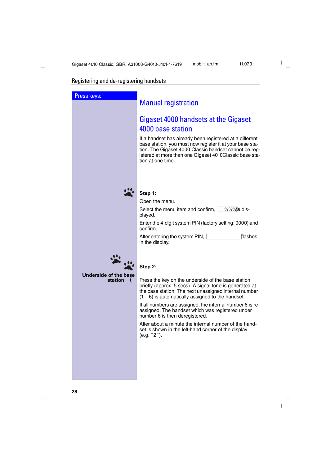 Generac 4010 operating instructions Step Underside of the base 