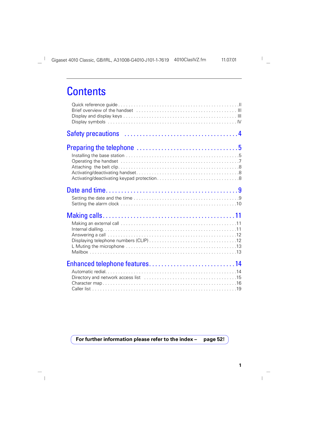 Generac 4010 operating instructions Contents 