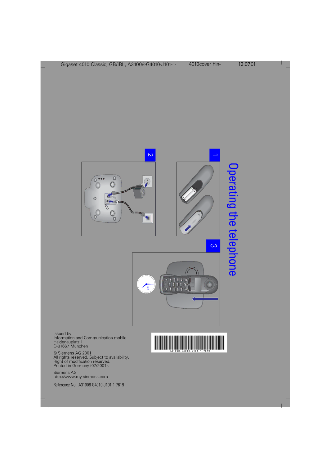 Generac 4010 operating instructions Telephone 