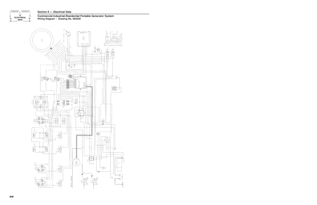 Generac 4582, 4451 owner manual Wiring Diagram Drawing No E0228 