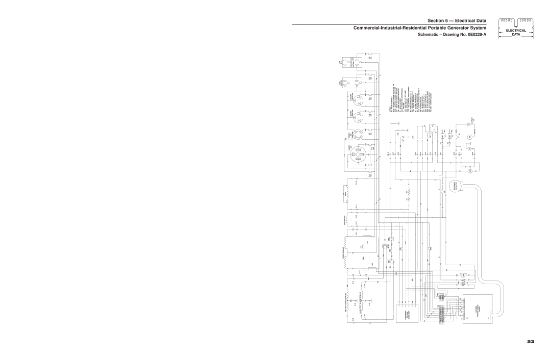 Generac 4451, 4582 owner manual Schematic Drawing No E0229-A 