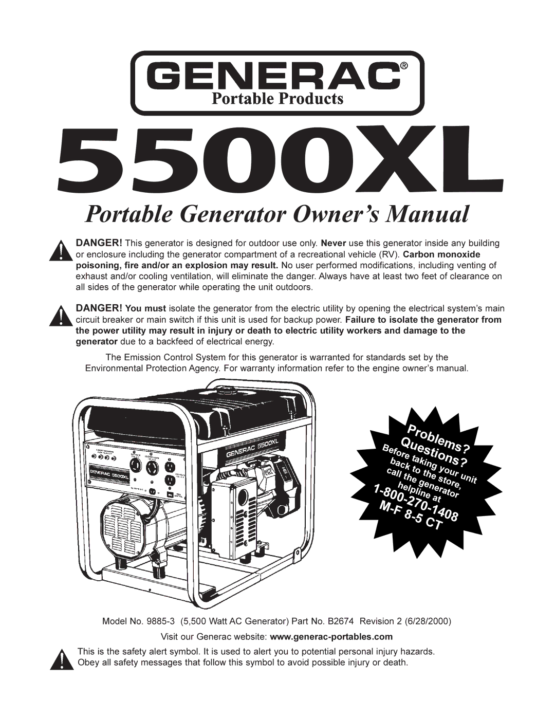 Generac 5500XL manual 