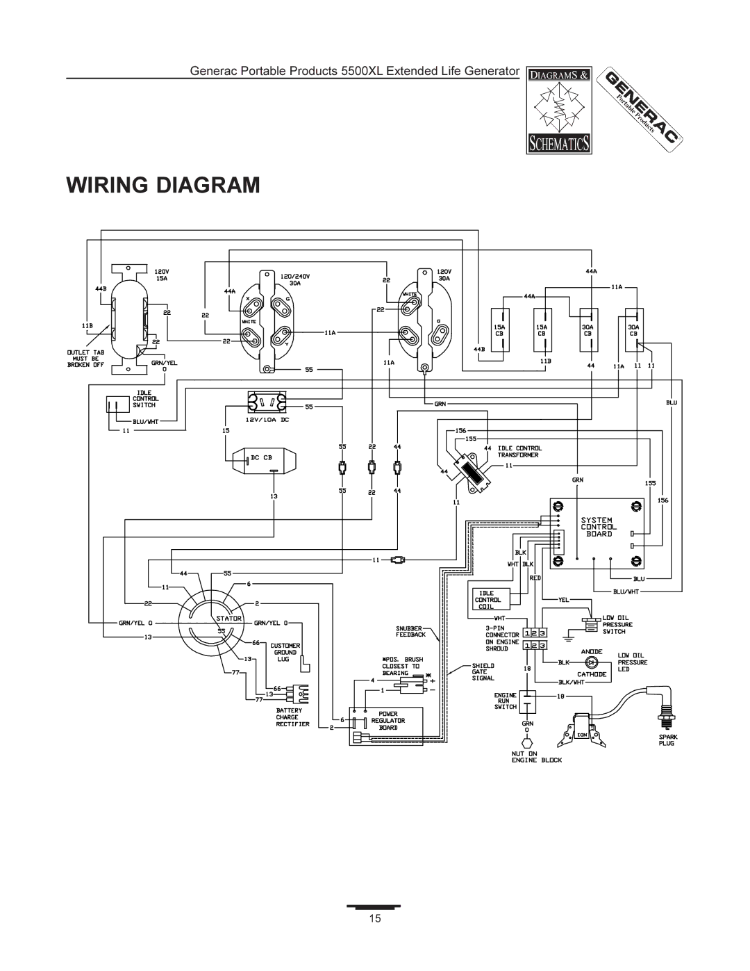 Generac 5500XL manual Wiring Diagram 