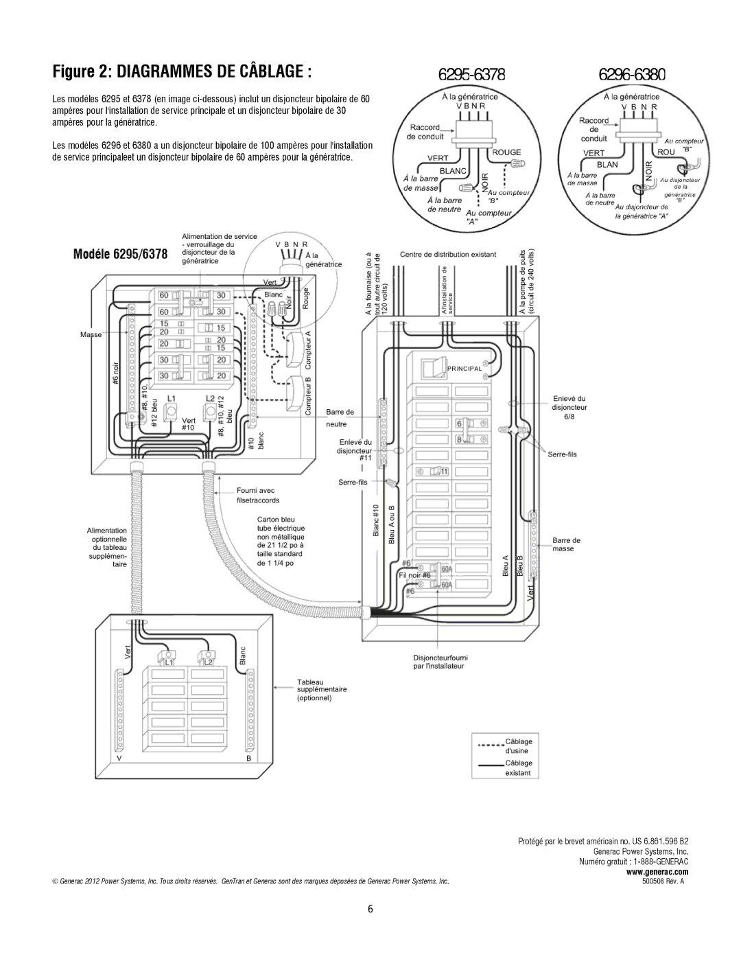 Generac 6379 operating instructions 6295-6378 6296-6380 