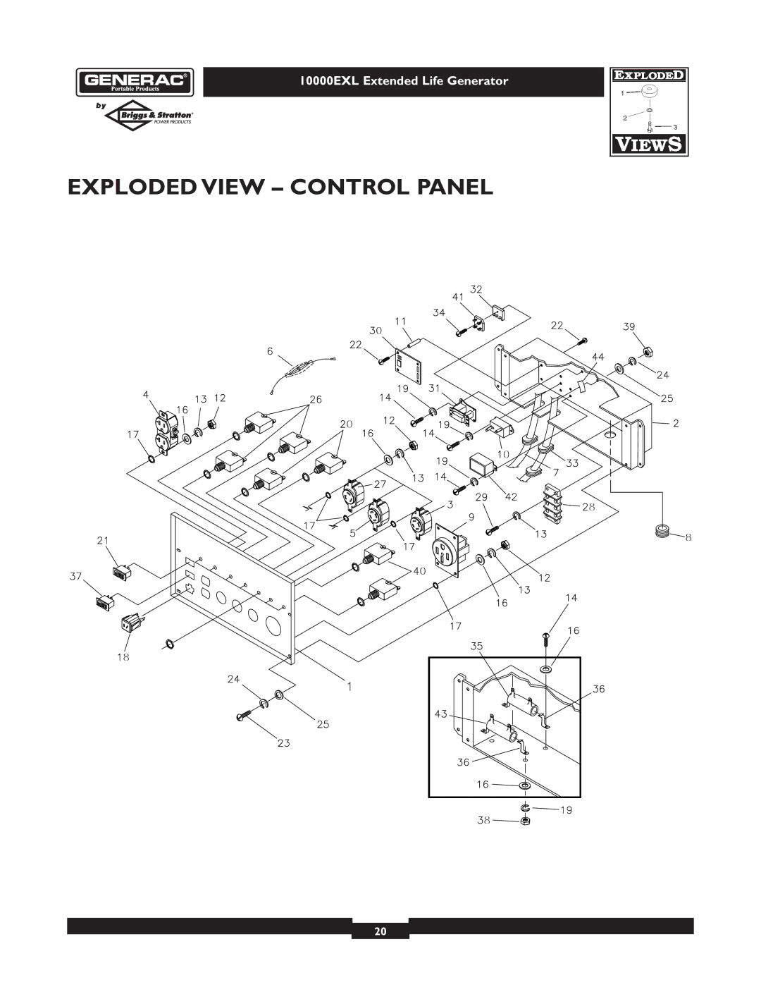 Generac 9801-7 owner manual Exploded View Control Panel 