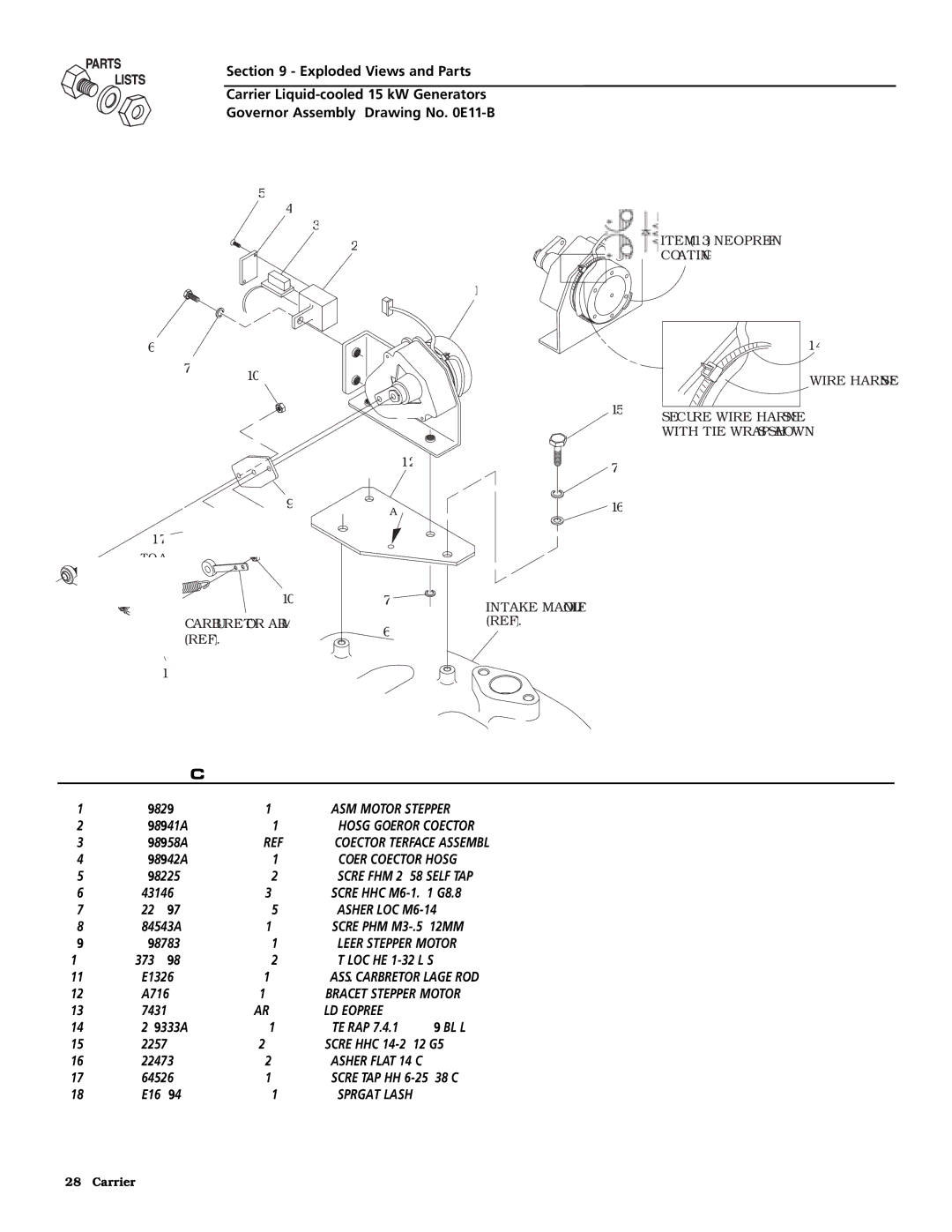 Generac ASPAS1CCL015 ASM Motor Stepper, Housing Governor Connector, Connector Interface Assembly, Cover Connector Housing 