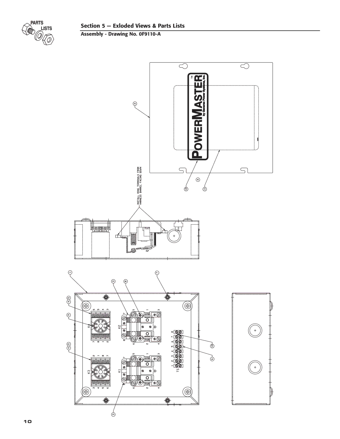 Generac Generator technical manual Exloded Views & Parts Lists 