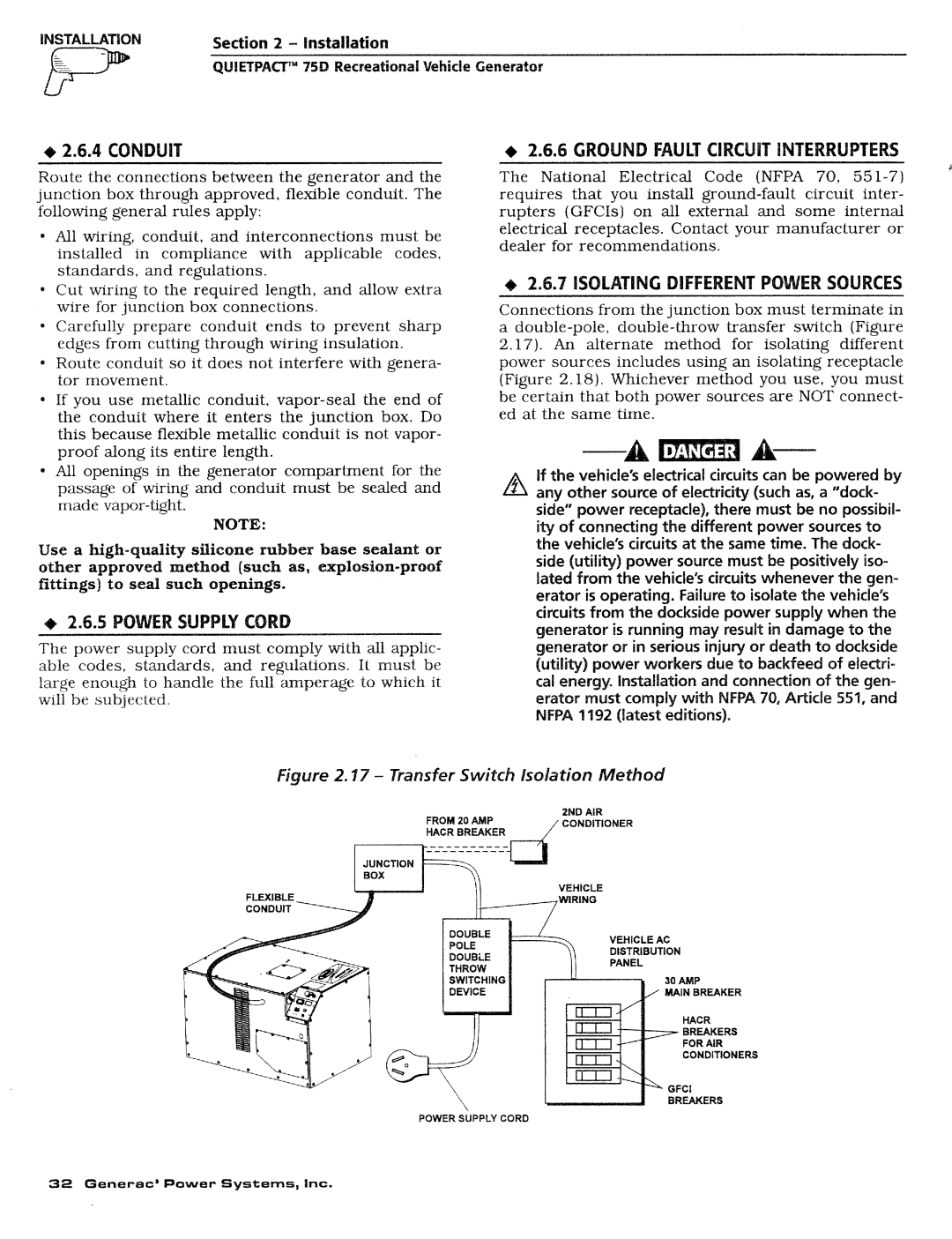 Generac Power Systems 004270-1 manual 