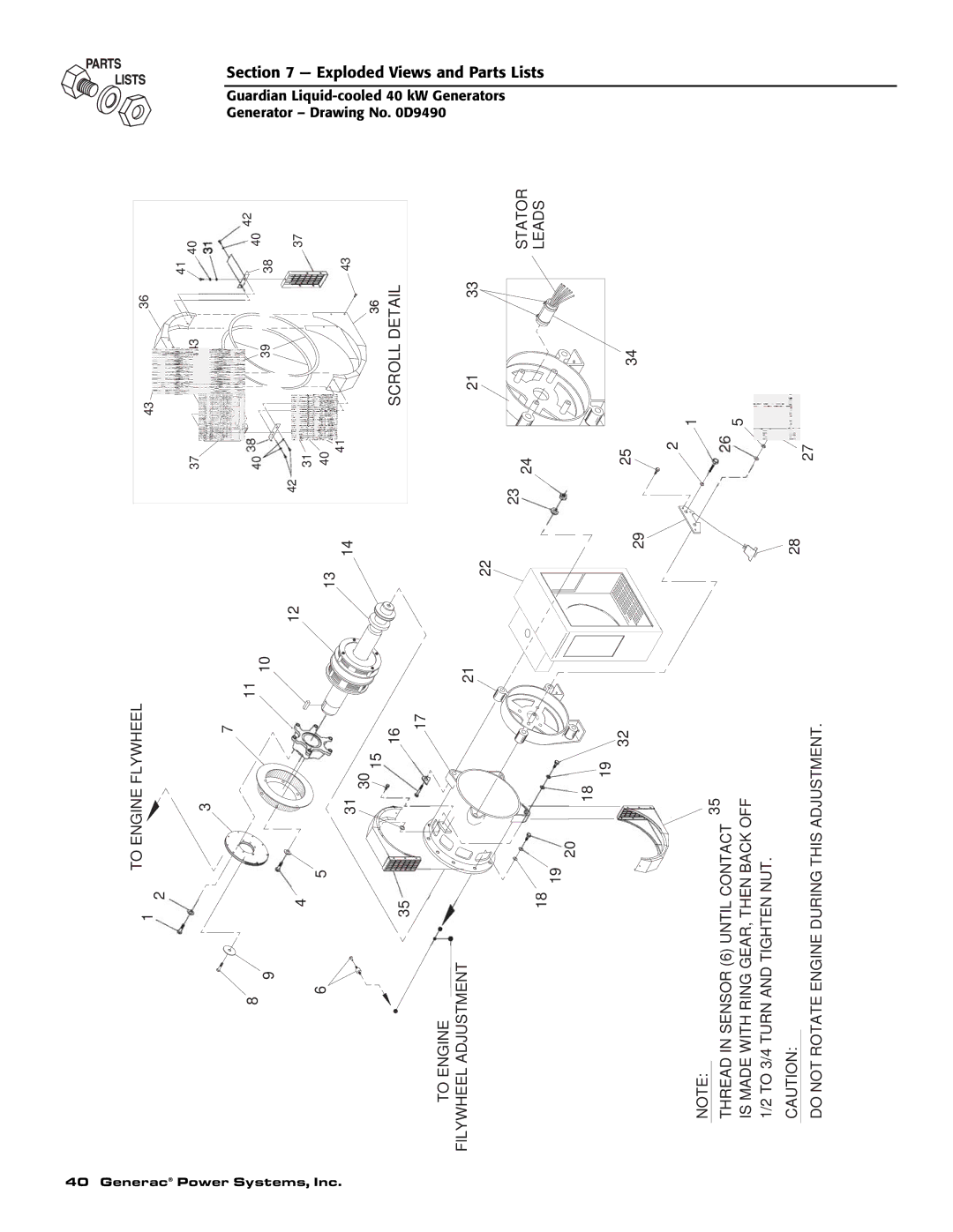 Generac Power Systems 0043733, 0046264, 0046263, 0046262, 0043734, 0043735 owner manual To Engine Flywheel 