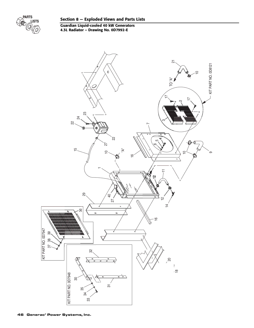 Generac Power Systems 004626-5, 004373-6 owner manual Kit 