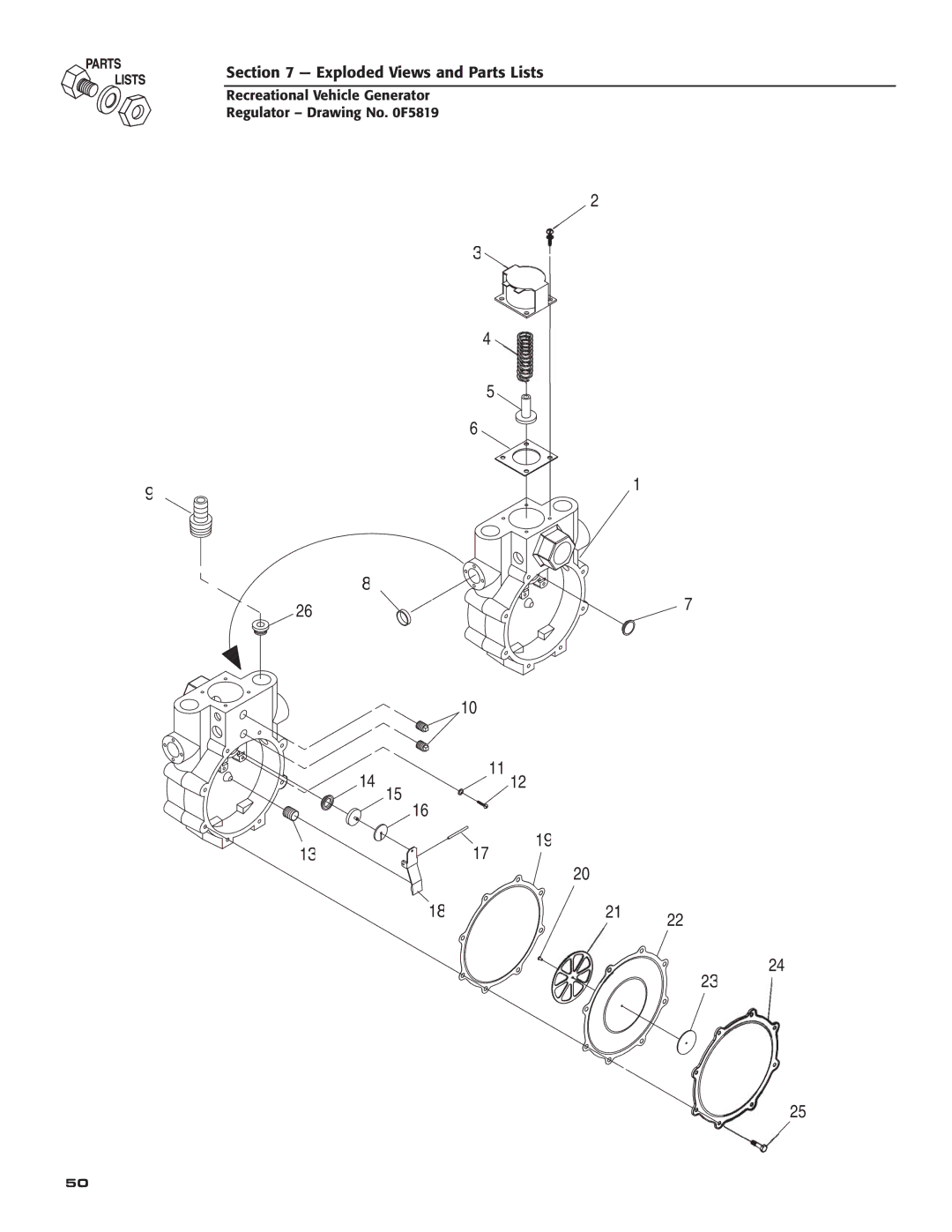 Generac Power Systems 004701-0 owner manual Recreational Vehicle Generator Regulator Drawing No F5819 