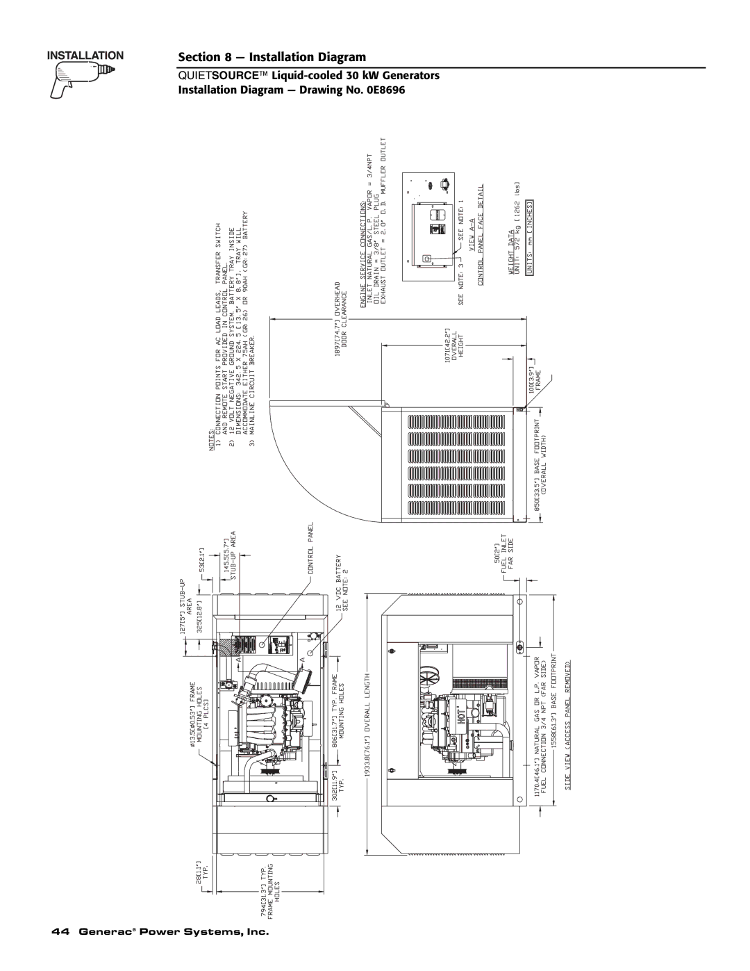 Generac Power Systems 004917-2 owner manual Installation Diagram 