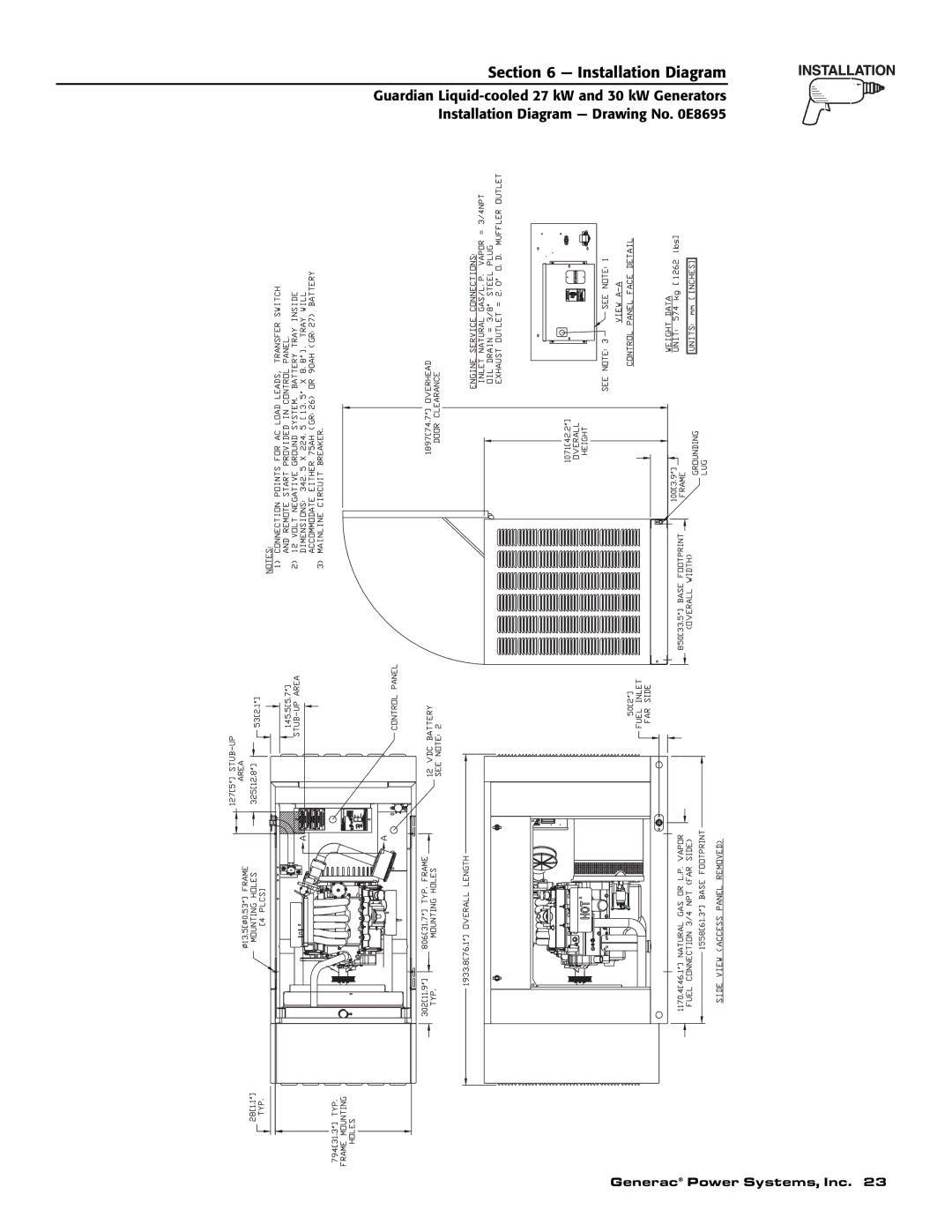 Generac Power Systems 004988-1 owner manual Installation Diagram 