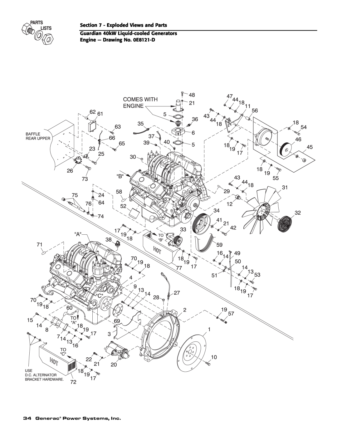 Generac Power Systems 004992-1, 004992-0, 004992-0, 004992-1 Exploded Views and Parts, Generac Power Systems, Inc 