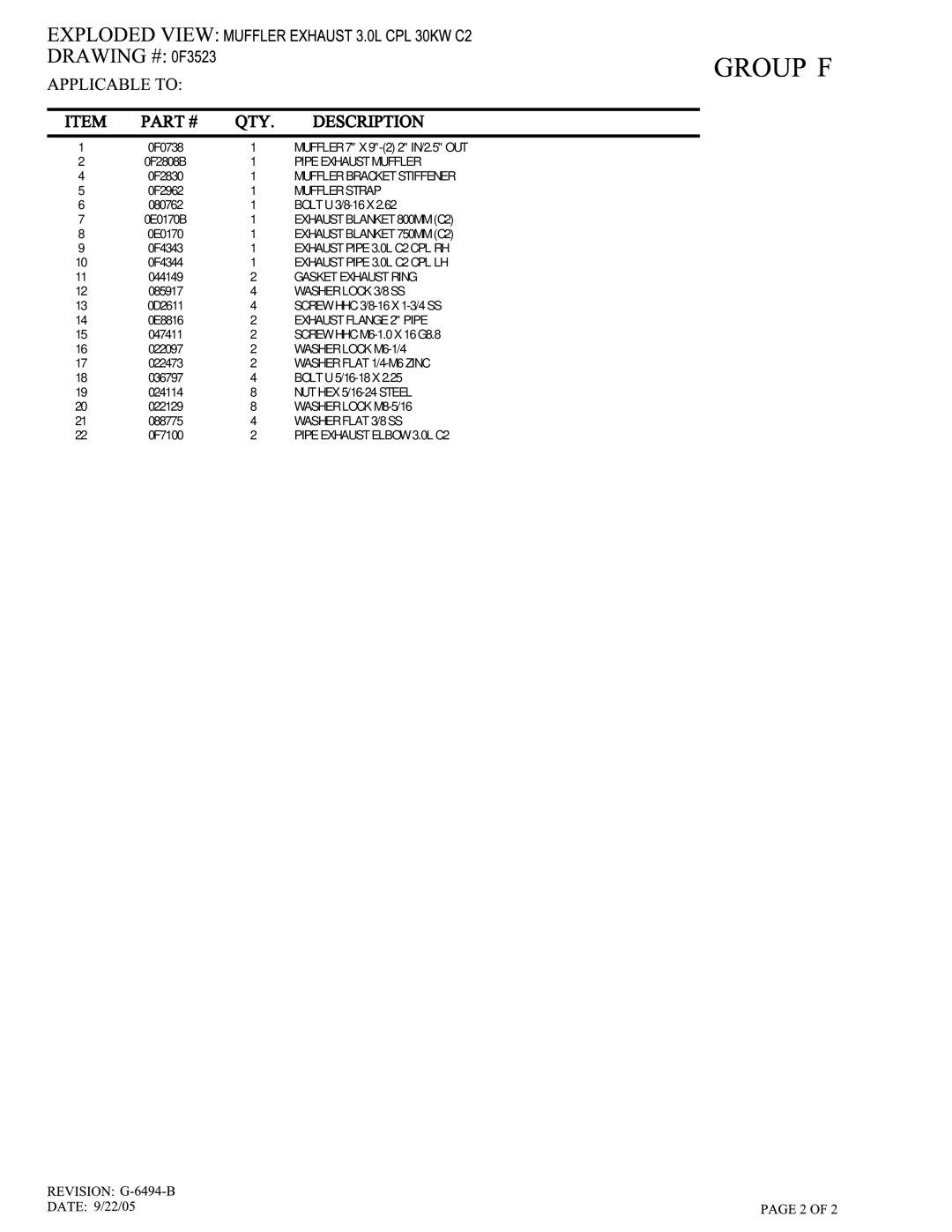 Generac Power Systems 005219-0 owner manual Pipe Exhaust Muffler 