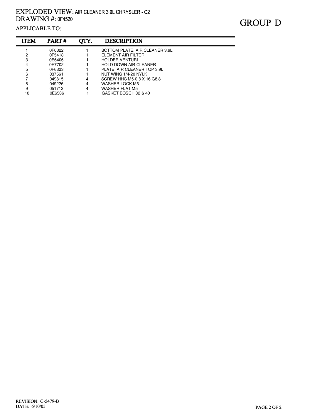 Generac Power Systems 005221-0 owner manual Element AIR Filter 