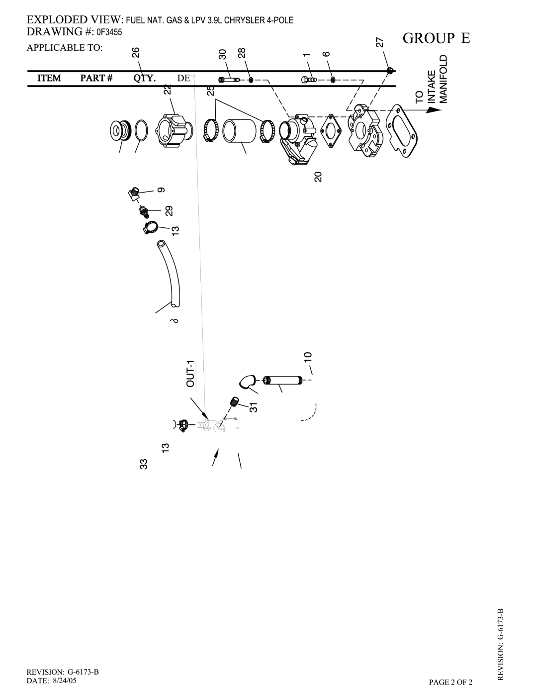 Generac Power Systems 005221-0 owner manual Flange Fuel Inlet 