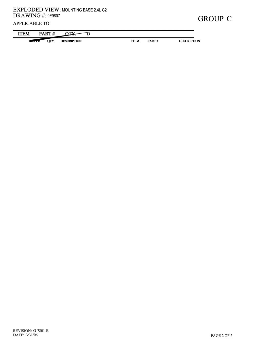 Generac Power Systems 005262-1 owner manual Weldment Frame 2.4L C2 