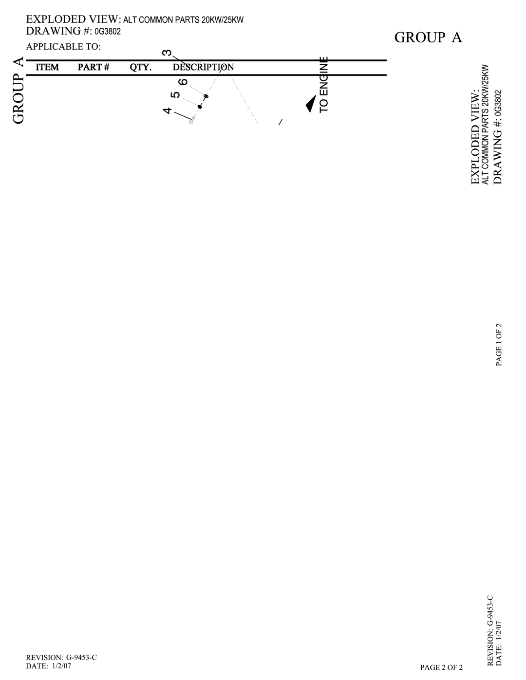 Generac Power Systems 005324-1, 005325-1 owner manual Assy RTR 20KW 2PH for Units Built Before February 