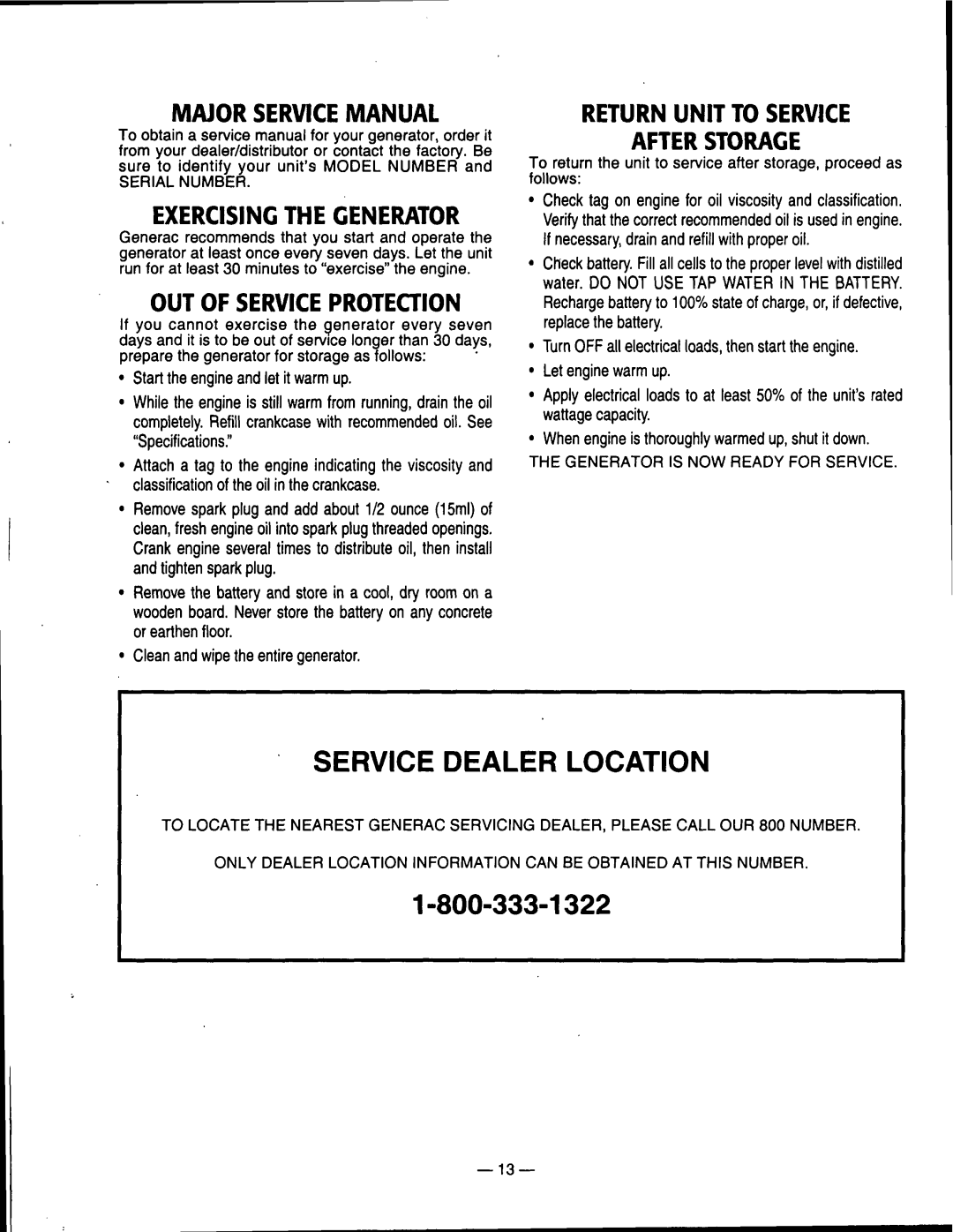 Generac Power Systems 00802-3 manual 