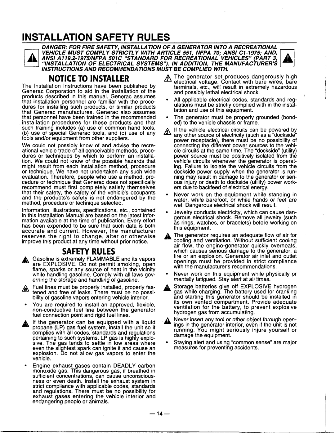 Generac Power Systems 00802-3 manual 