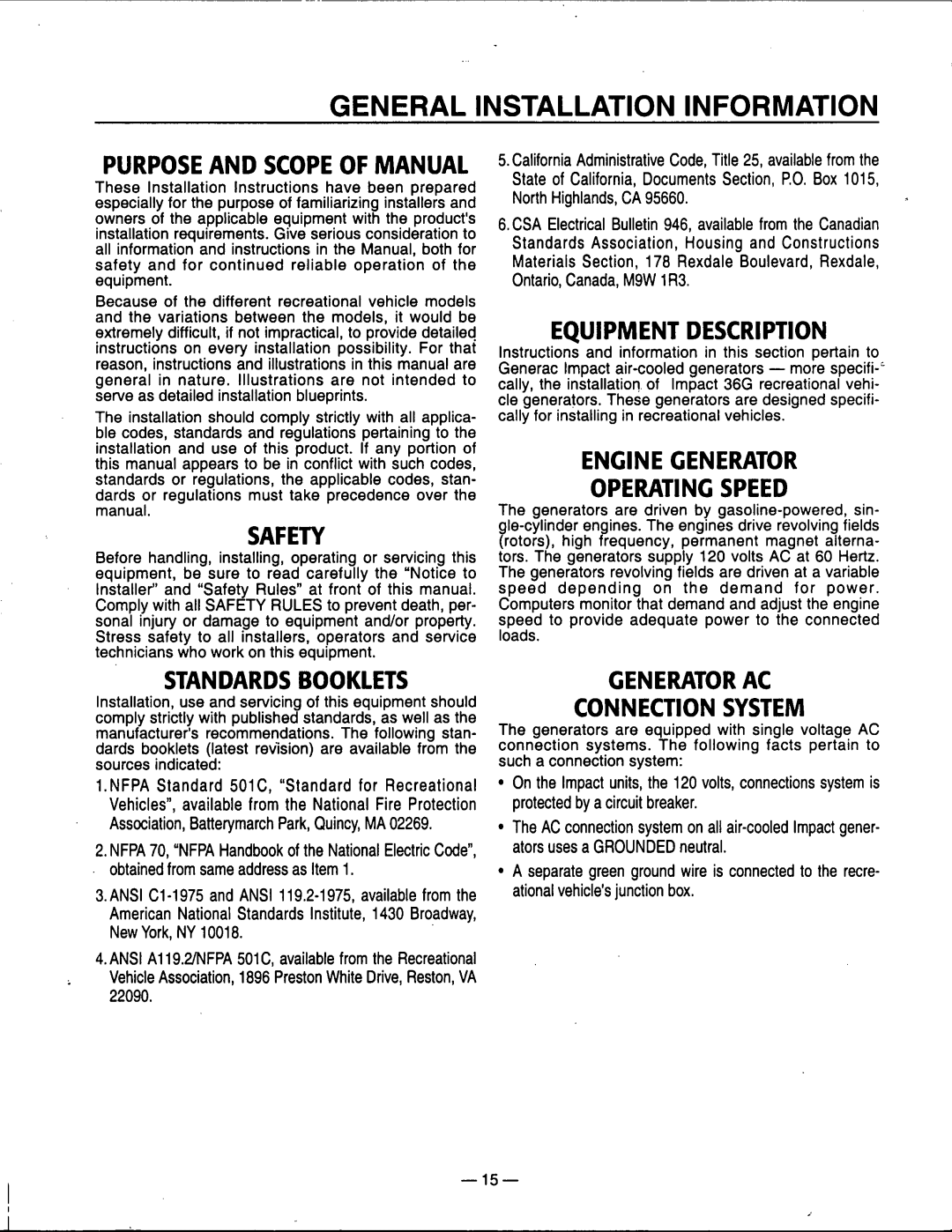 Generac Power Systems 00802-3 manual 
