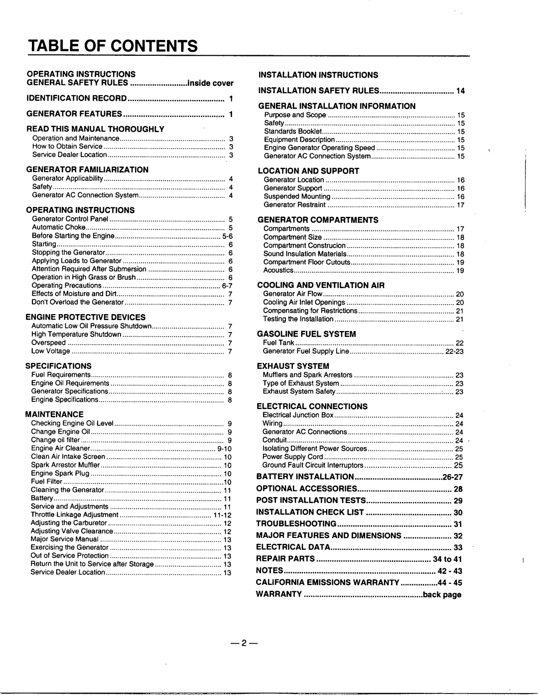 Generac Power Systems 00802-3 manual 