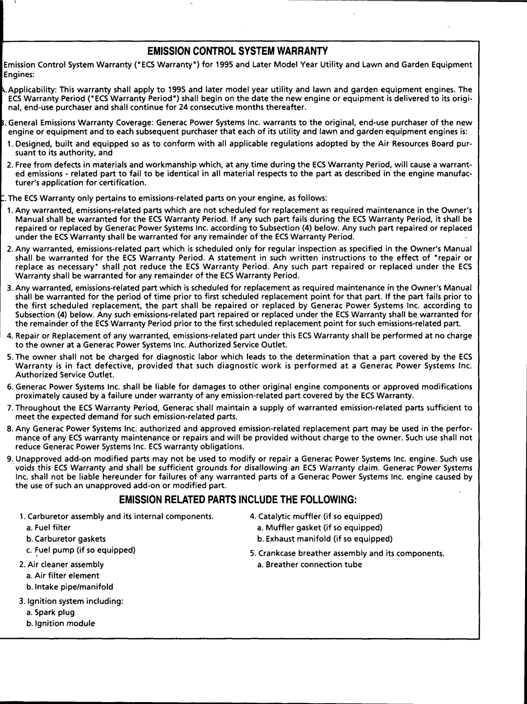 Generac Power Systems 00802-3 manual 
