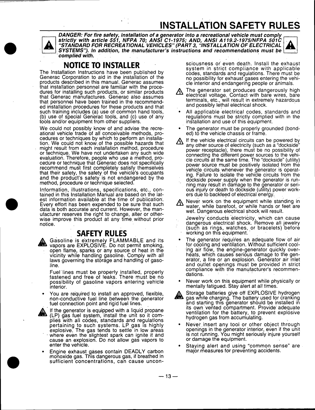 Generac Power Systems 00862-1 manual 