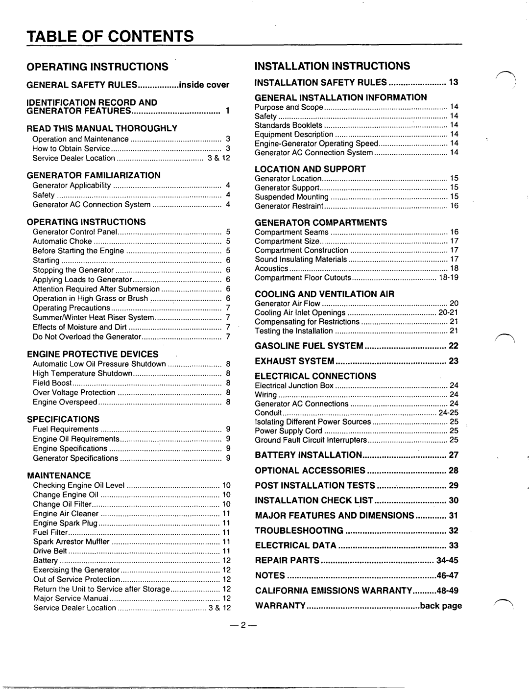 Generac Power Systems 00862-1 manual 