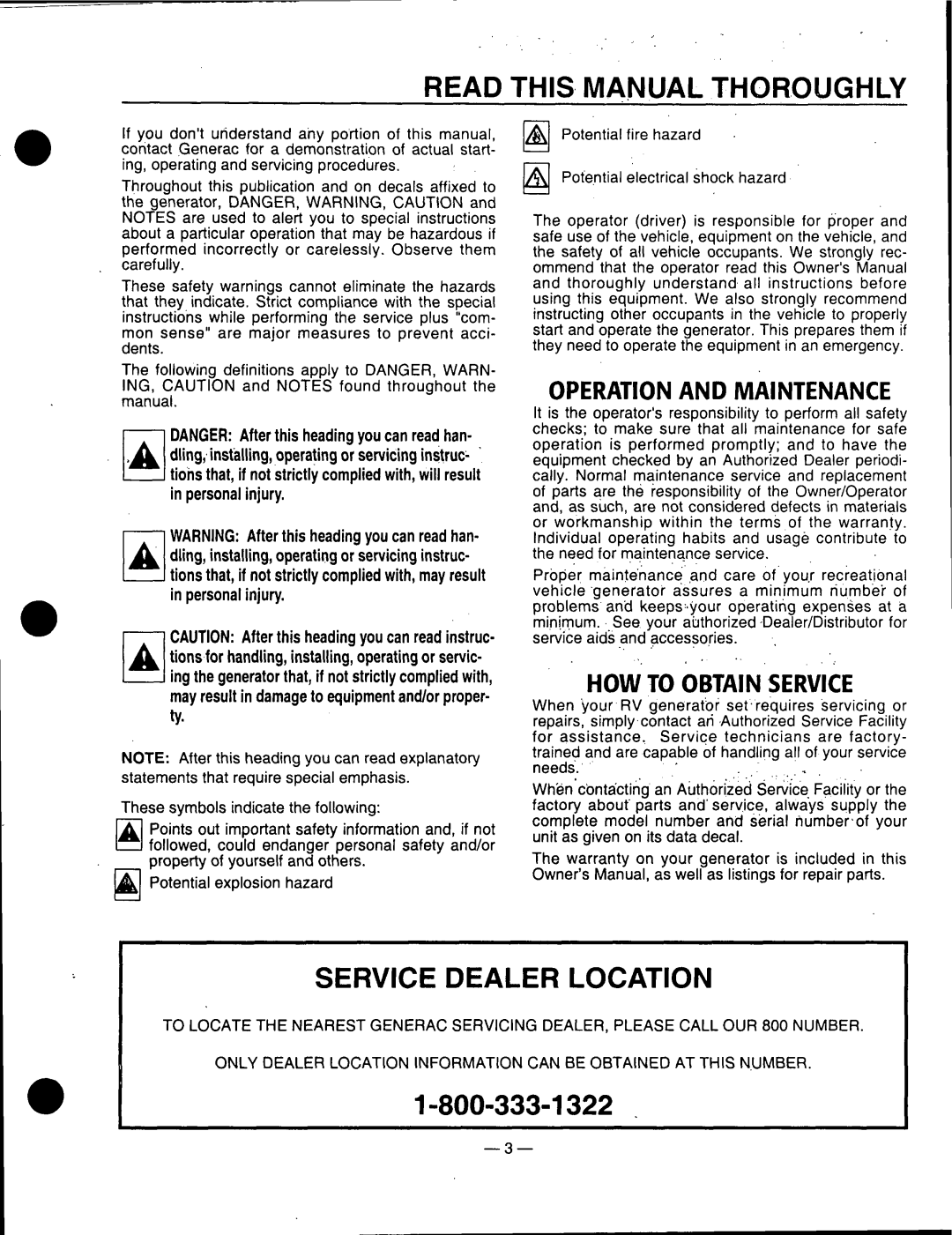 Generac Power Systems 00862-1 manual 