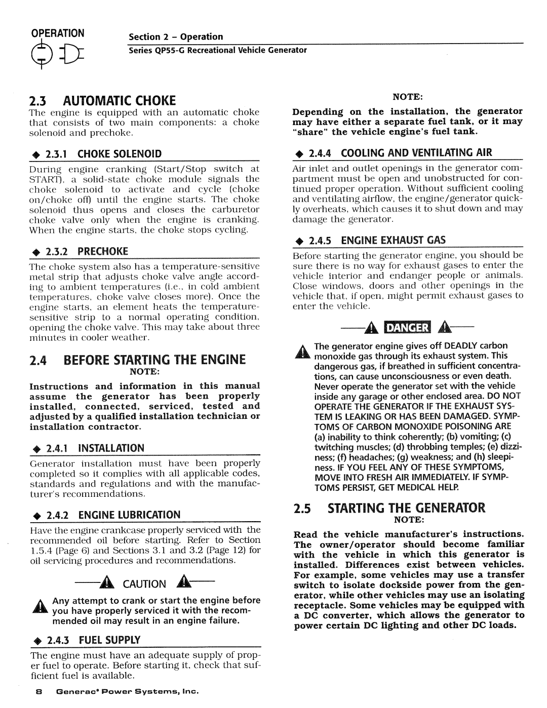 Generac Power Systems 00862-2 manual 