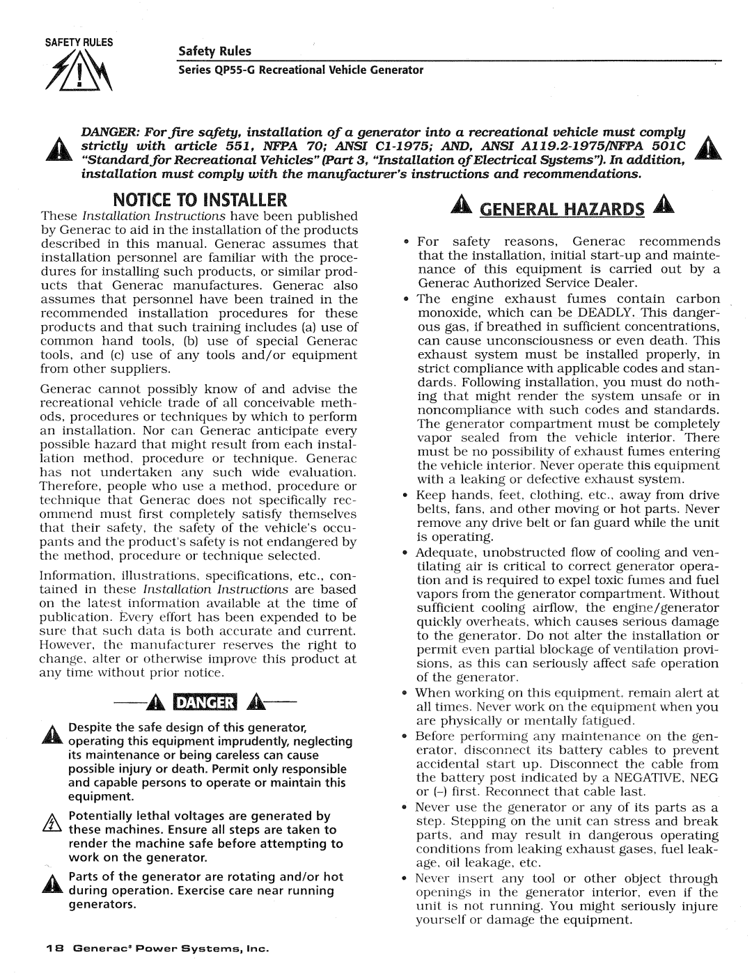 Generac Power Systems 00862-2 manual 