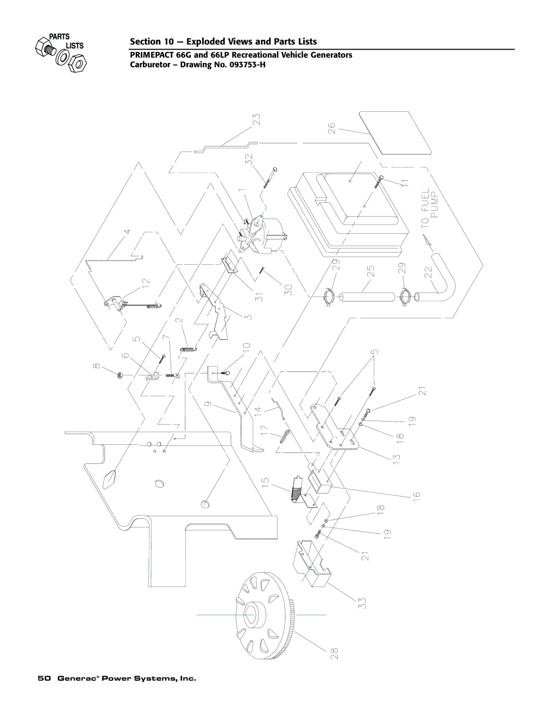 Generac Power Systems 009600-5, 009734-5 owner manual Exploded Views and Parts Lists 