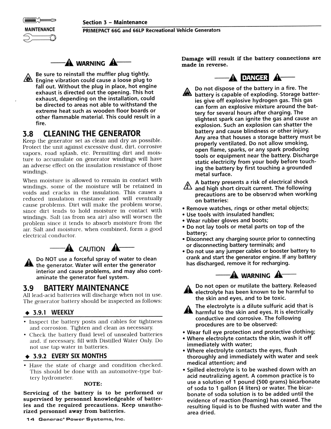 Generac Power Systems 009734-4, 009600-4 manual 