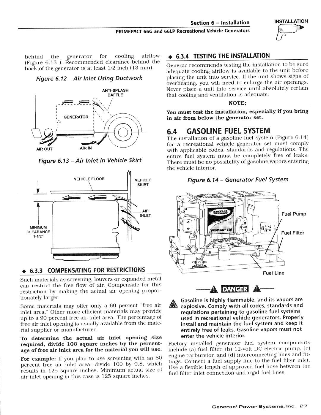 Generac Power Systems 009600-4, 009734-4 manual 